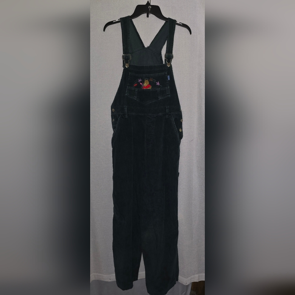 Disney Corduroy Winnie the Pooh Green Overalls with Red Accent - Picture 2 of 16